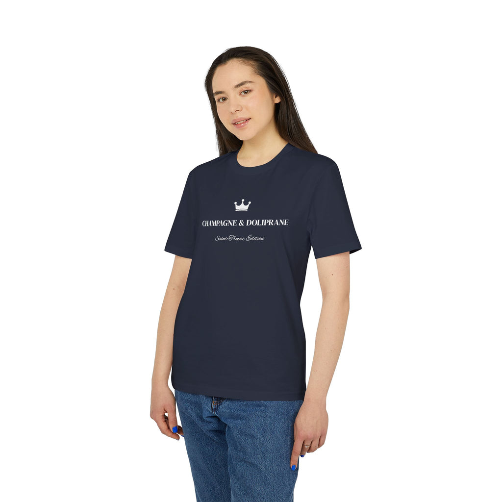 Champagne & Doliprane T-shirt – Saint-Tropez Edition – Riviera Style Minimaliste