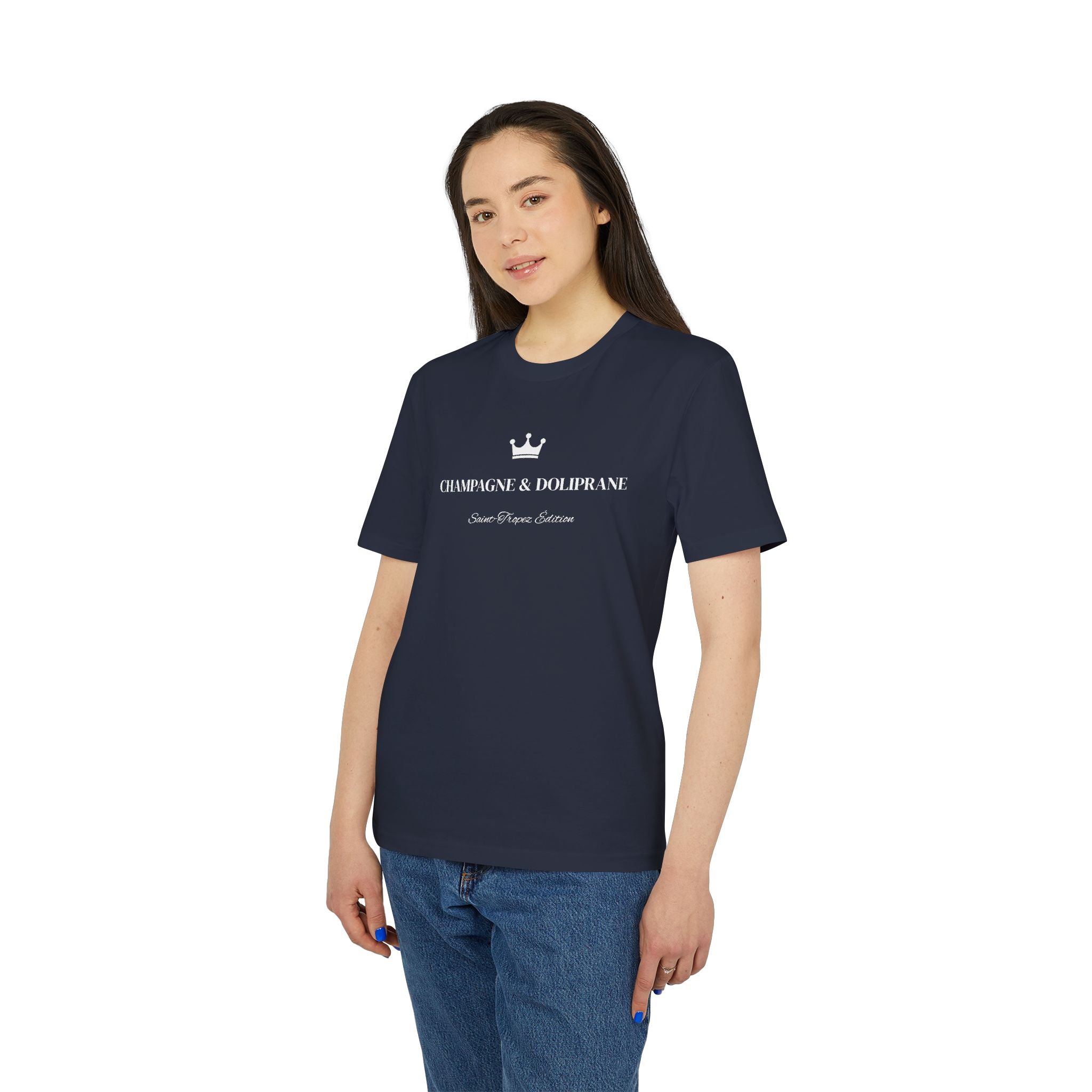 Champagne & Doliprane T-shirt – Saint-Tropez Edition – Riviera Style Minimaliste