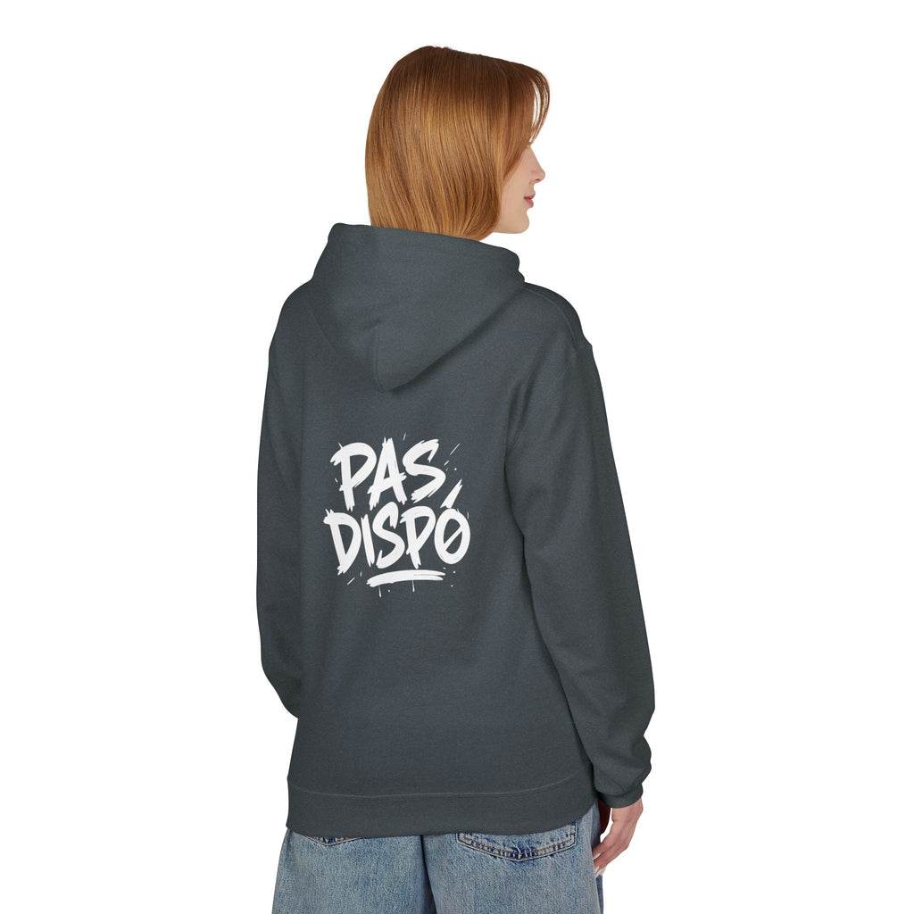 Sweat à capuche PAS DISPO – Hoodie streetwear unisexe – Noir, blanc & gris – Style urbain minimal – Cadeau ado