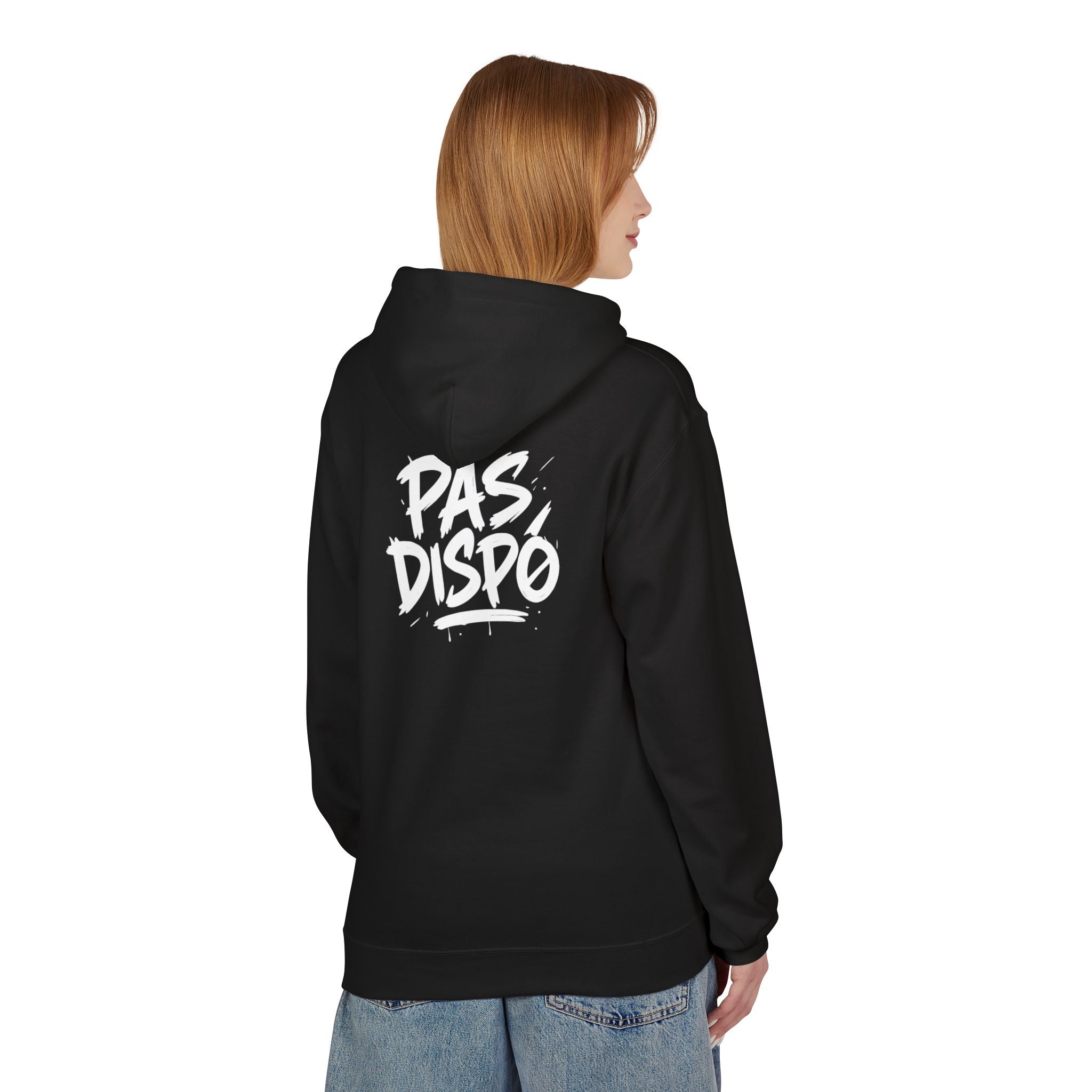 Sweat à capuche PAS DISPO – Hoodie streetwear unisexe – Noir, blanc & gris – Style urbain minimal – Cadeau ado