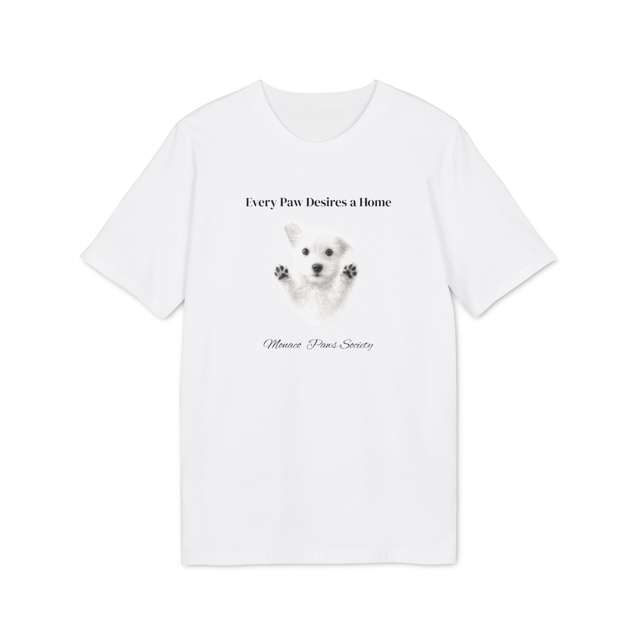 Every Paw Deserves A Home | Monaco Paws Society T-Shirt. Out of Play Cannes