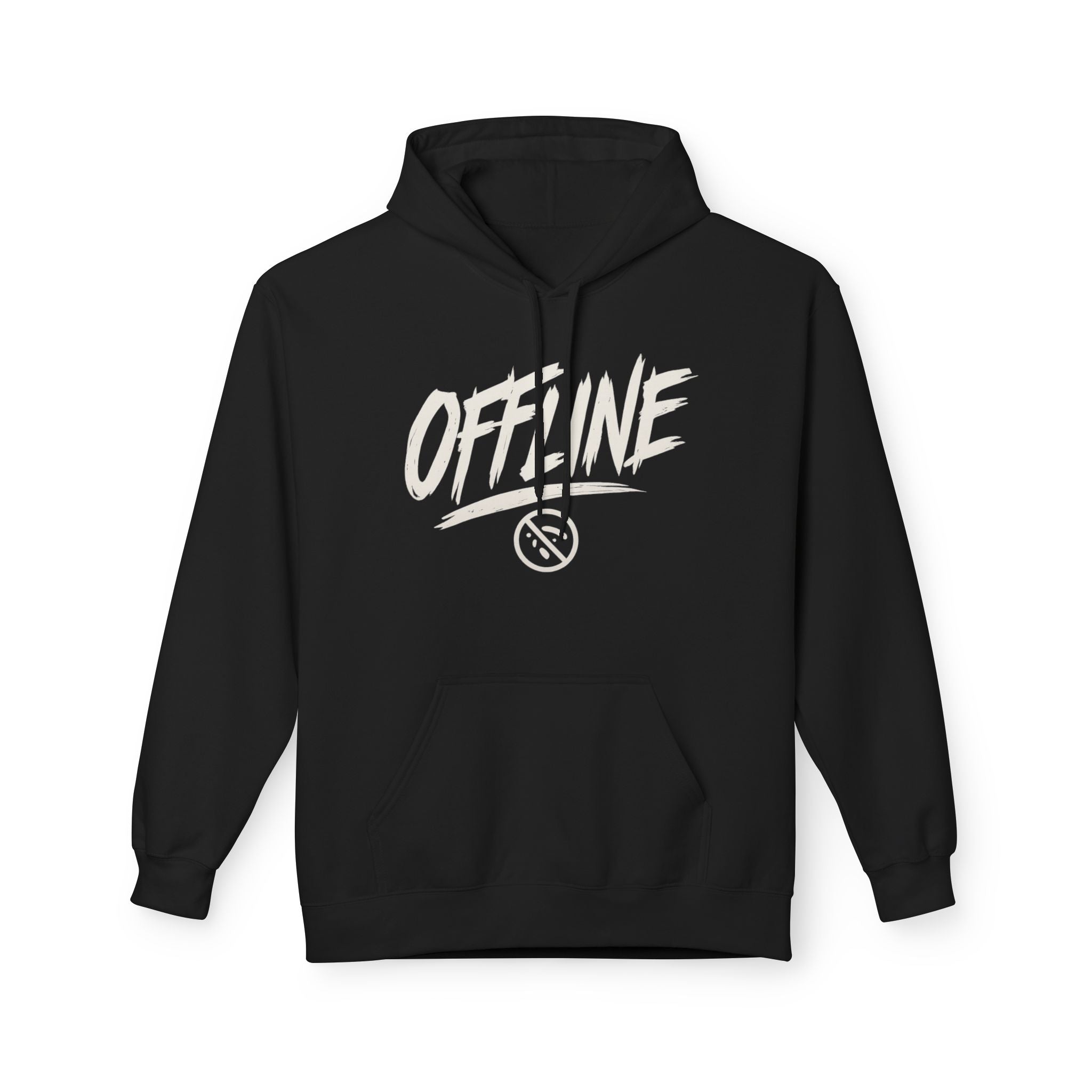 Offline Graphic Hoodie — Casual Streetwear Pullover with 'OFFLINE' Script
