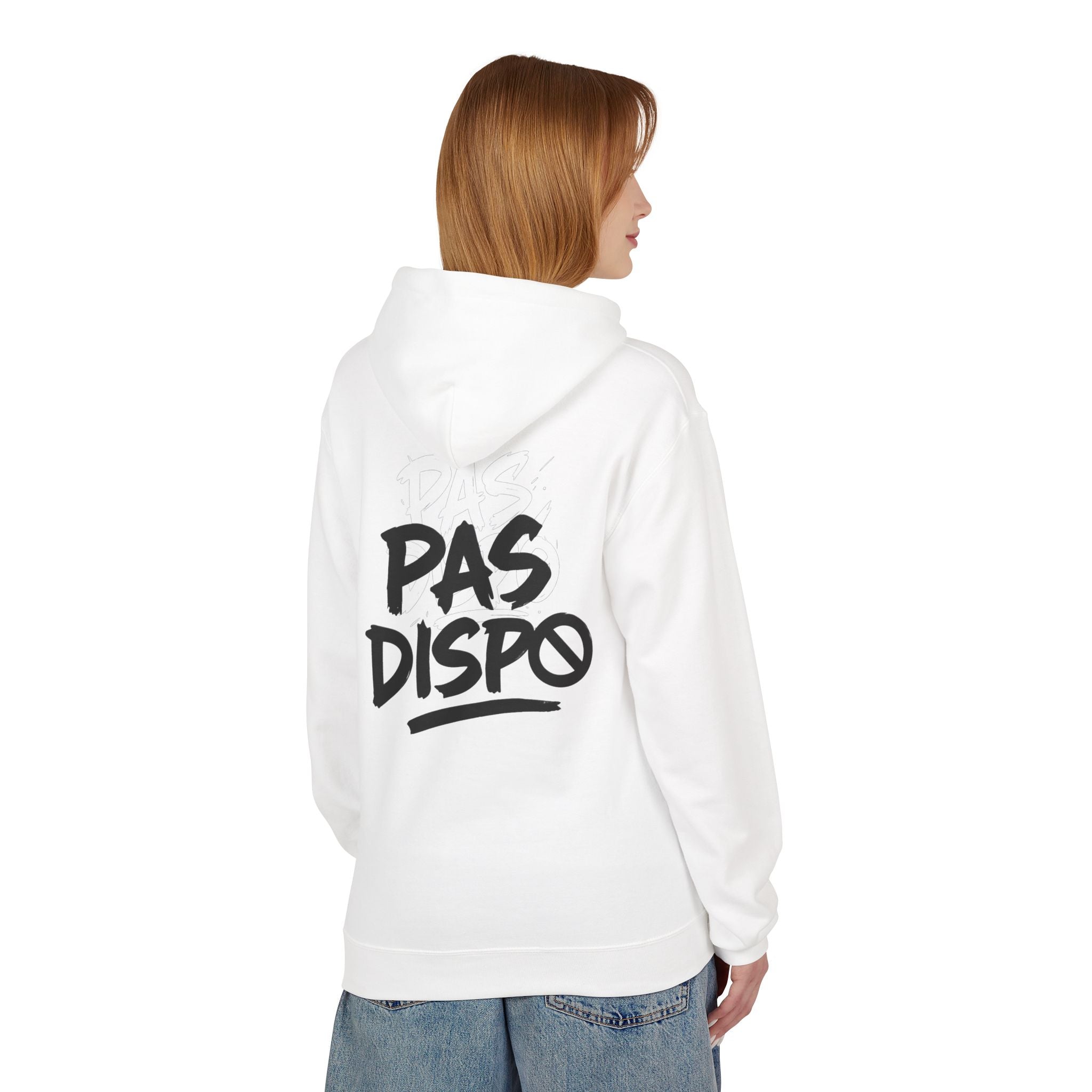 Sweat à capuche PAS DISPO – Hoodie streetwear unisexe – Noir, blanc & gris – Style urbain minimal – Cadeau ado