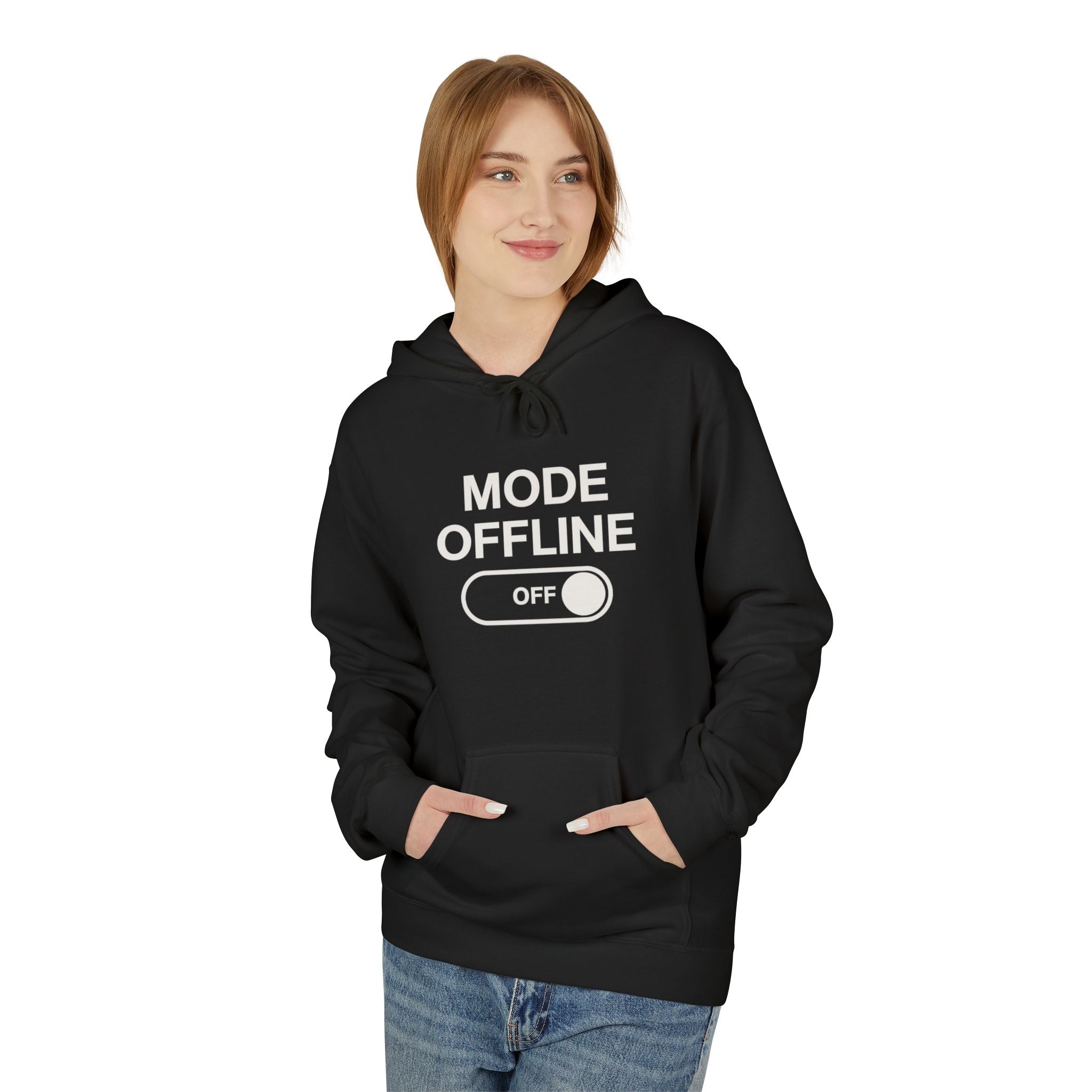 Hoodie — "Mode Offline" Toggle Graphic Sweatshirt