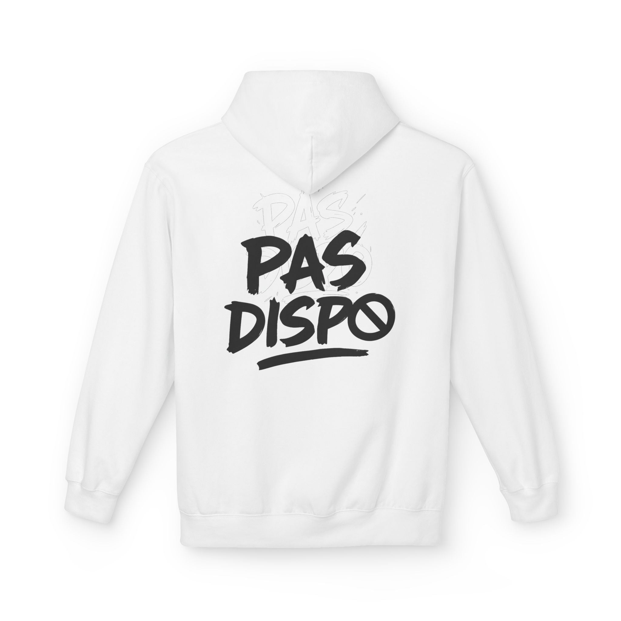 Sweat à capuche PAS DISPO – Hoodie streetwear unisexe – Noir, blanc & gris – Style urbain minimal – Cadeau ado