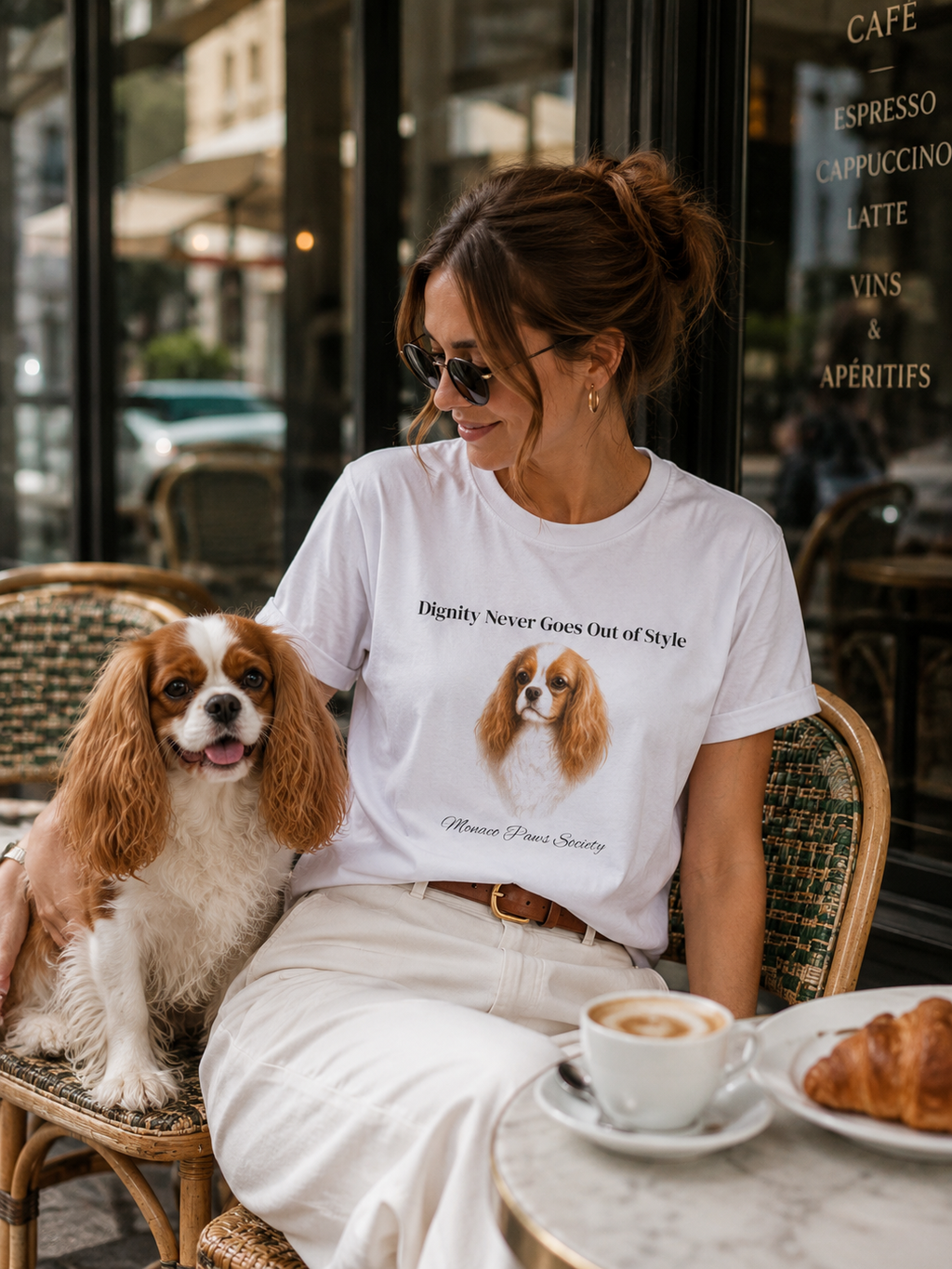 T-shirt Premium Femme – Dignity Never Goes Out Of Style | Premium Dog Lover T-Shirt |  Monaco Paws Society. Out of Play Cannes
